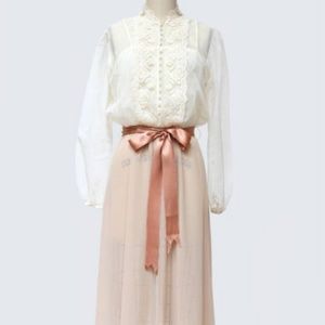 Vintage 1970's Vintage Lace Chiffon Dress